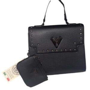 NEW!!Valentino Orlandi Satchel W Added X-Body Strap -Bonus Wallet  $219 MSRP